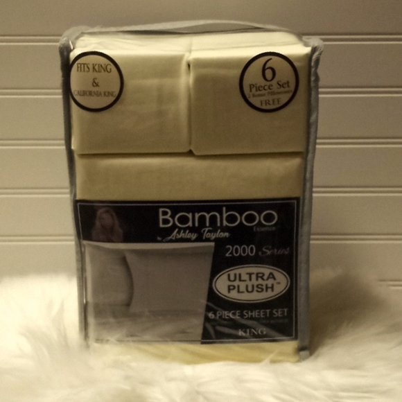 Bamboo Essence King Size Cream- 6 Piece Sheet Set - Picture 2 of 10